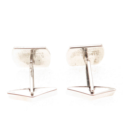 Simmons 925 Sterling Silver 14K Rose Gold Vintage Signet Cufflinks