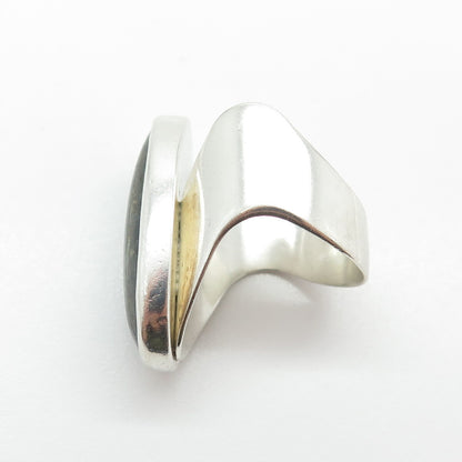 JAY KING DESERT ROSE 925 Sterling Silver Vintage Real Serpentine Ring Size 8