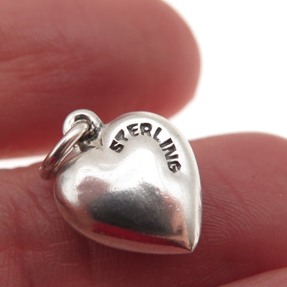 925 Sterling Silver Antique Art Deco Baby Chatelaine Heart Mini Charm Pendant