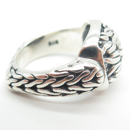 925 Sterling Silver Vintage Tiga Chain Link Ring Size 6.25
