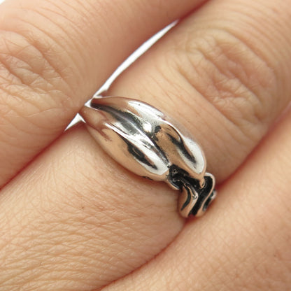 925 Sterling Silver Vintage Friendly Dolphin Ring Size 5.5