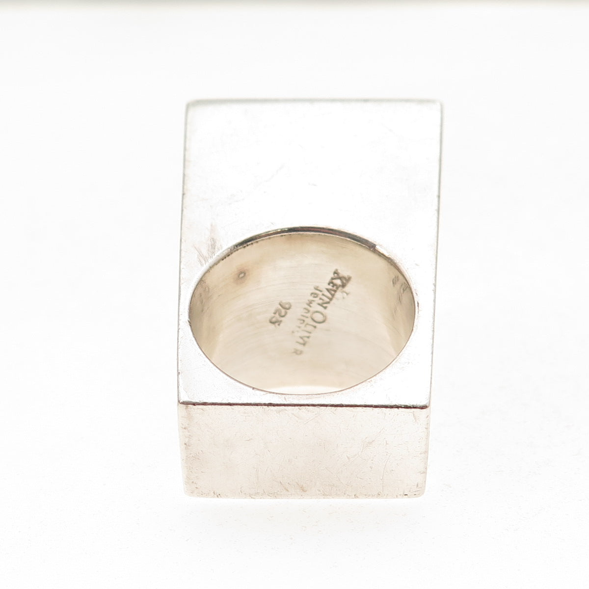 Kevin Oliver 925 Sterling Silver Vintage Modernist Statement Ring Size 9.5