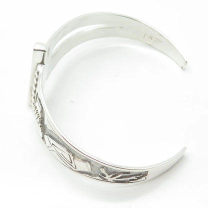 925 Sterling Silver Vintage Jeanette Walker Jewellery Artisan Cuff Bracelet 7.5"