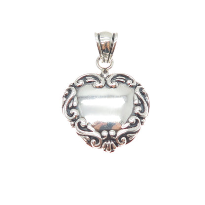 MWS Mark Wasserman Samara 925 Sterling Silver Vintage Heart Oxidized Pendant