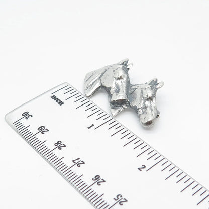 925 Sterling Silver Vintage Horse's Head Pin Brooch