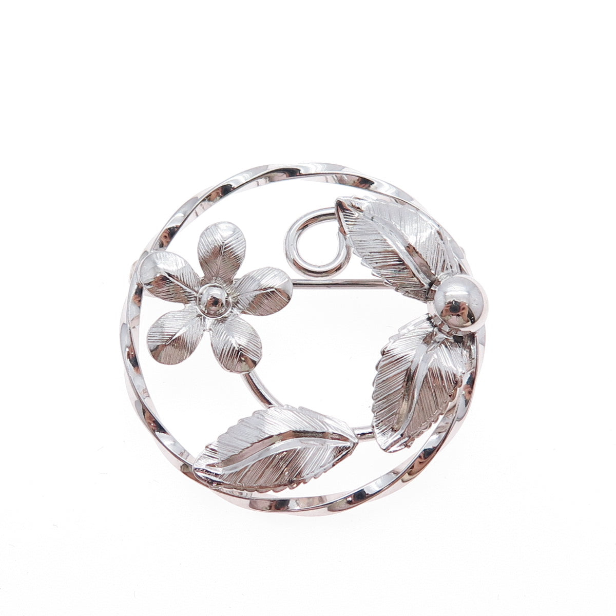 CELART 925 Sterling Silver Antique Art Deco Flower Pin Brooch