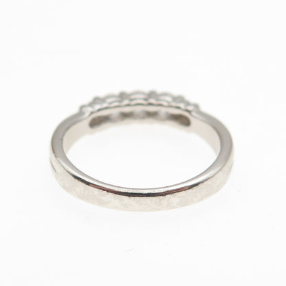 925 Sterling Silver Round-Cut C Z Wedding Ring Size 6