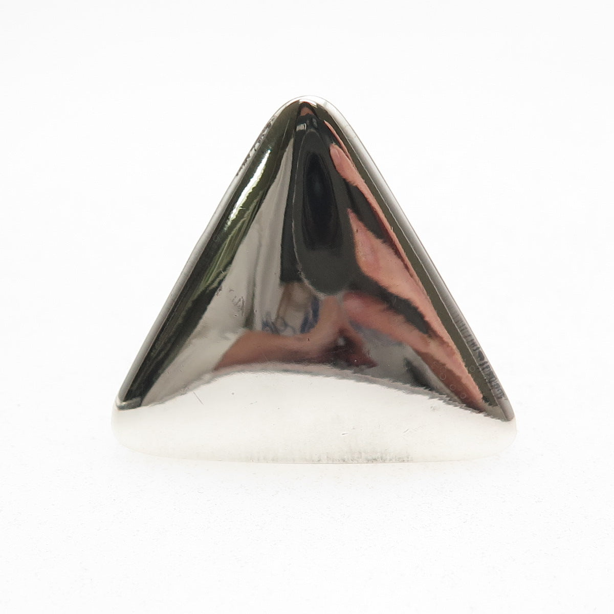 925 Sterling Silver Vintage Modernist Triangle Oxidized Ring Size 7.25