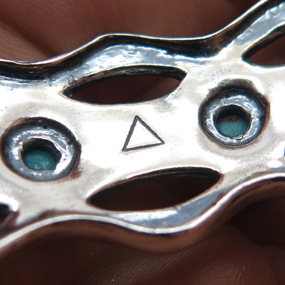 CAROLYN POLLACK American West Old Pawn Sterling Vintage Turquoise Bracelet 7.25"