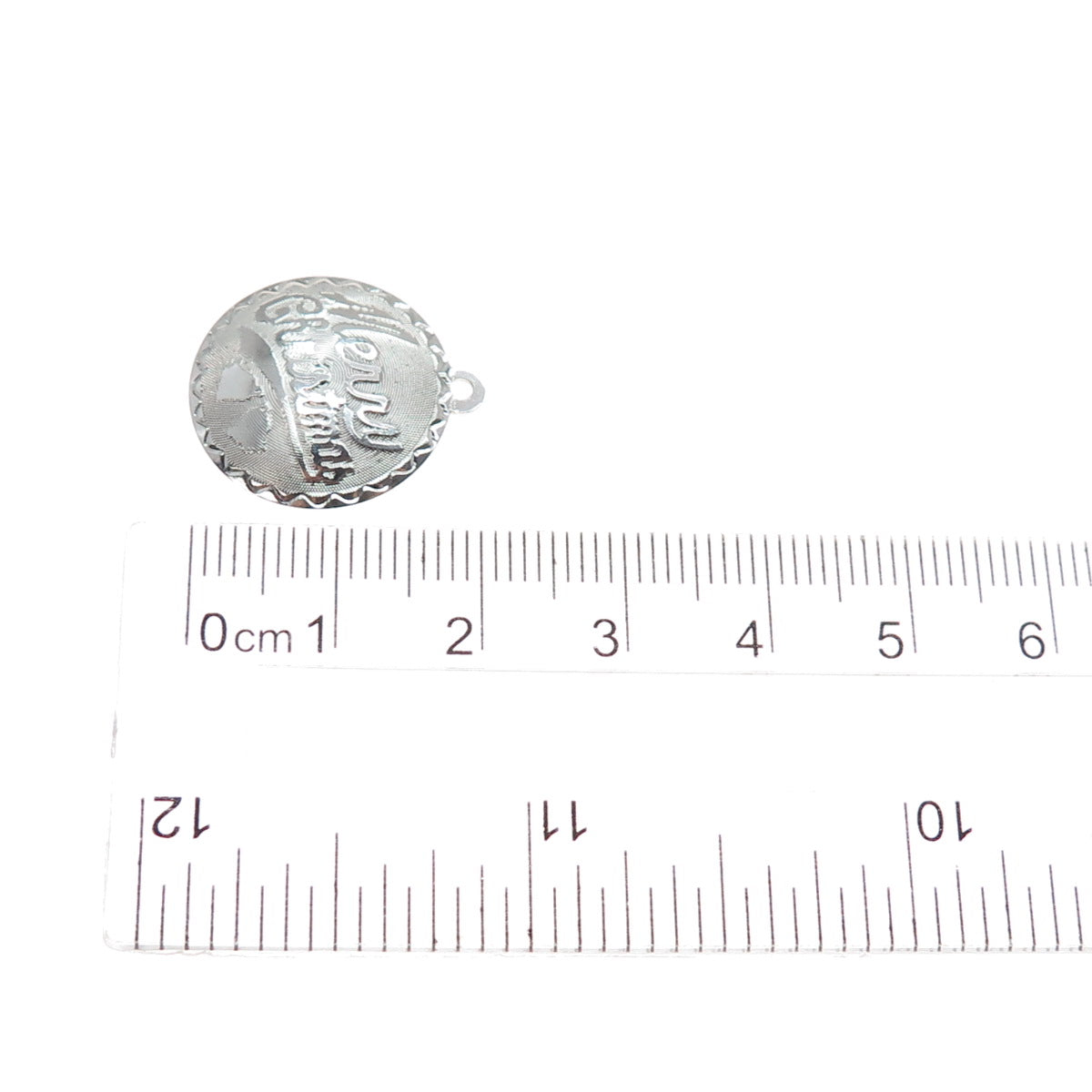 925 Sterling Silver Vintage Merry Christmas Minimalist Charm Pendant