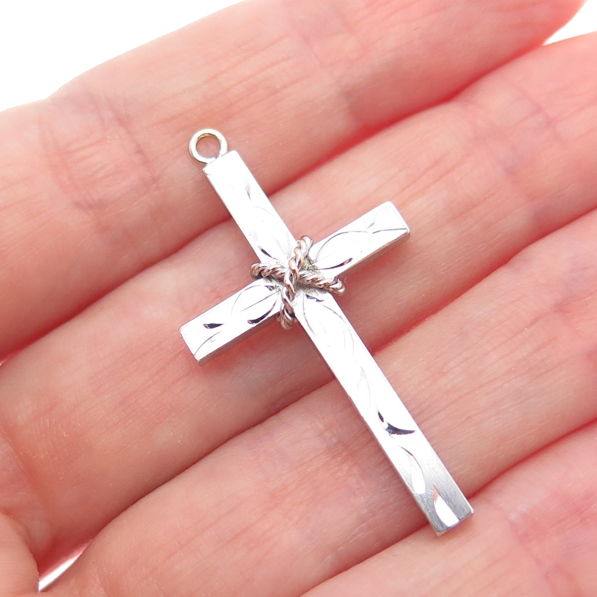 925 Sterling Silver Vintage Cross Religious Charm Pendant