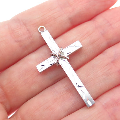 925 Sterling Silver Vintage Cross Religious Charm Pendant