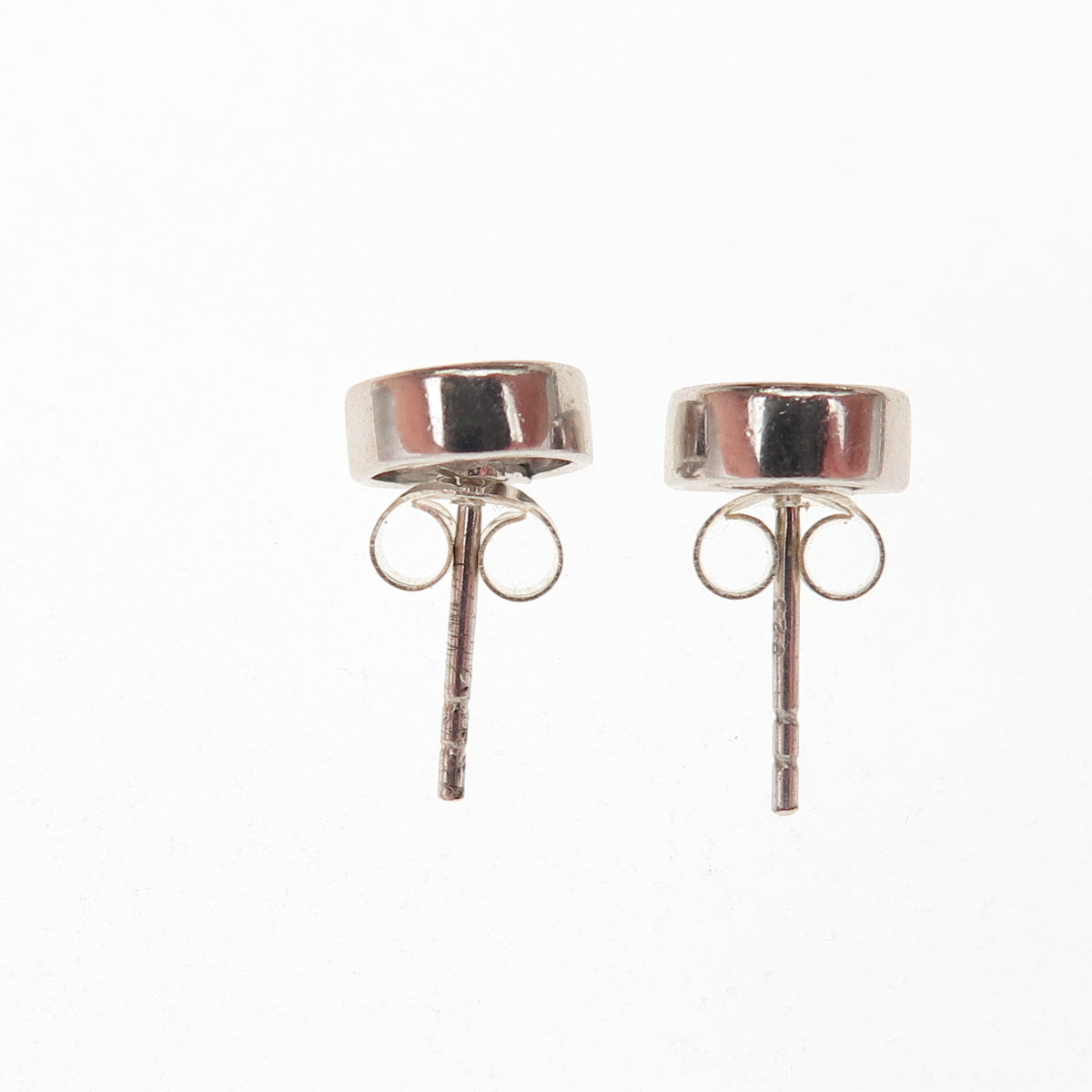 925 Sterling Silver Round-Cut C Z Stud Earrings