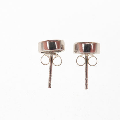 925 Sterling Silver Round-Cut C Z Stud Earrings