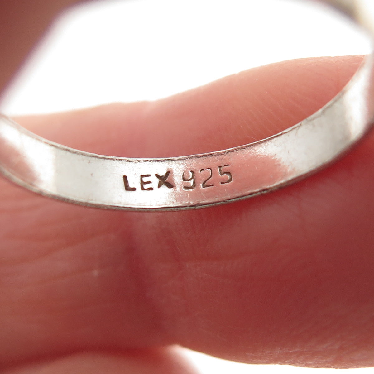 LEX 925 Sterling Silver Vintage Classic Wedding Band Ring Size 6
