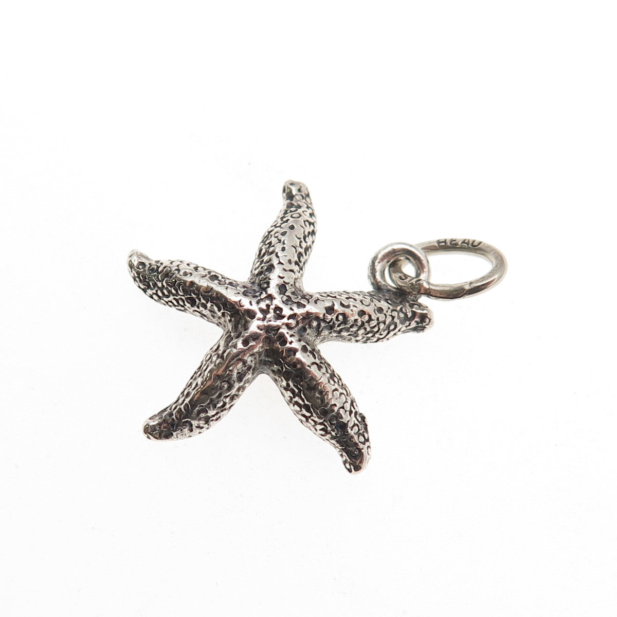 Beau 925 Sterling Silver Vintage Starfish Oxidized Mini Charm Pendant