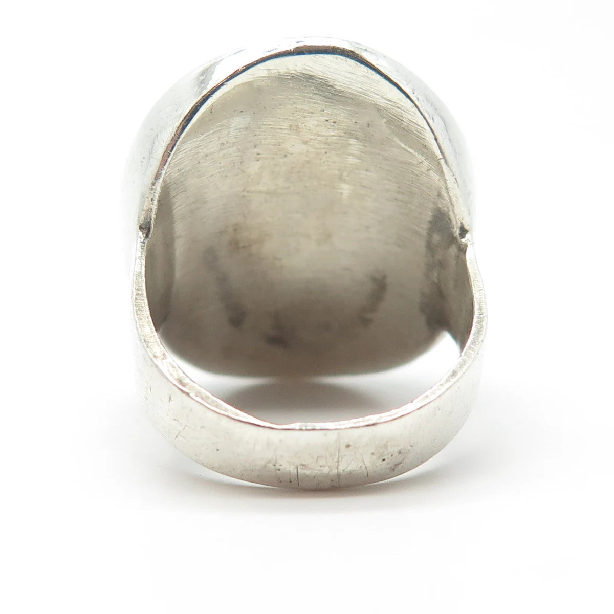 925 Sterling Silver Vintage Real Black Onyx Gem Large Ring Size 7