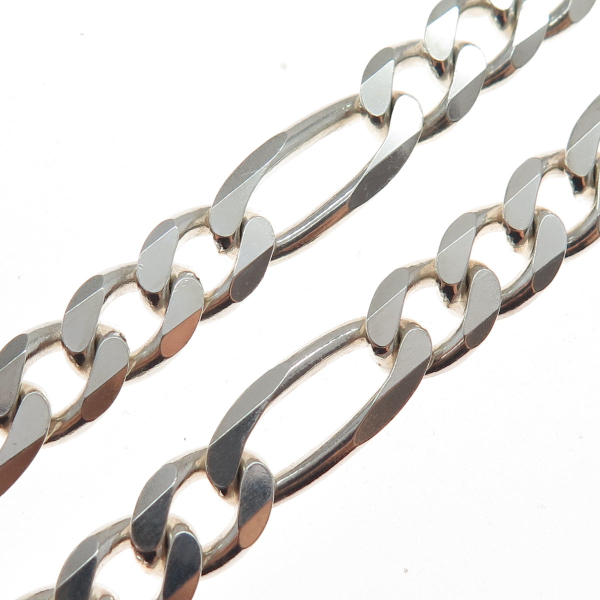 PAGODA PGDA 925 Sterling Silver Vintage Italy Figaro Chain Necklace 24"
