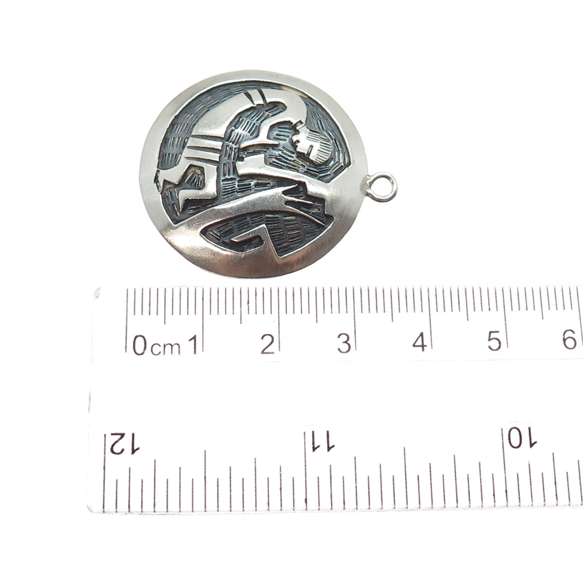 Old Pawn 925 Sterling Silver Vintage Southwestern Kokopelli Tribal Pendant