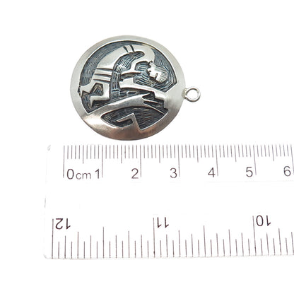 Old Pawn 925 Sterling Silver Vintage Southwestern Kokopelli Tribal Pendant