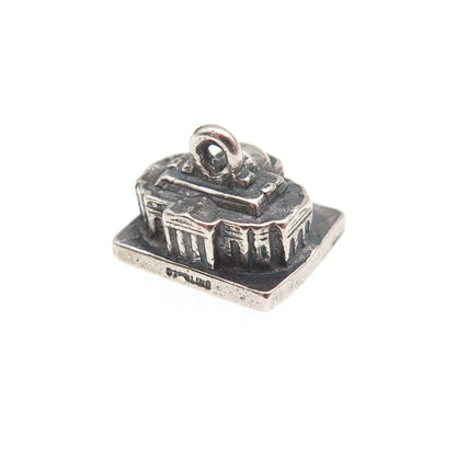 925 Sterling Silver Vintage Thomas Jefferson's Monticello 3D Charm Pendant