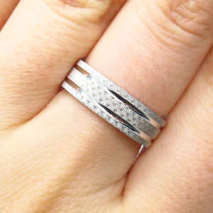 925 Sterling Silver Textured Band Ring Size 6.75