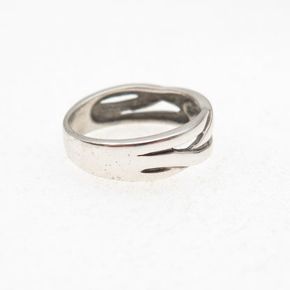 925 Sterling Silver Vintage Braided Oxidized Ring Size 6.25