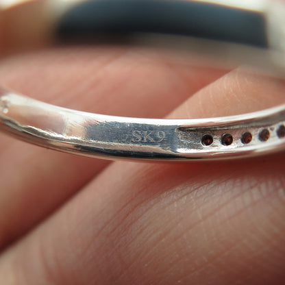 SK9 Allure Gems Platinaire Sterling Silver Diamond Half Eternity Ring Size 6.25