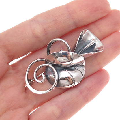 Joseph Masaniello 925 Sterling Silver Vintage Calla Lily Oxidized Pin Brooch