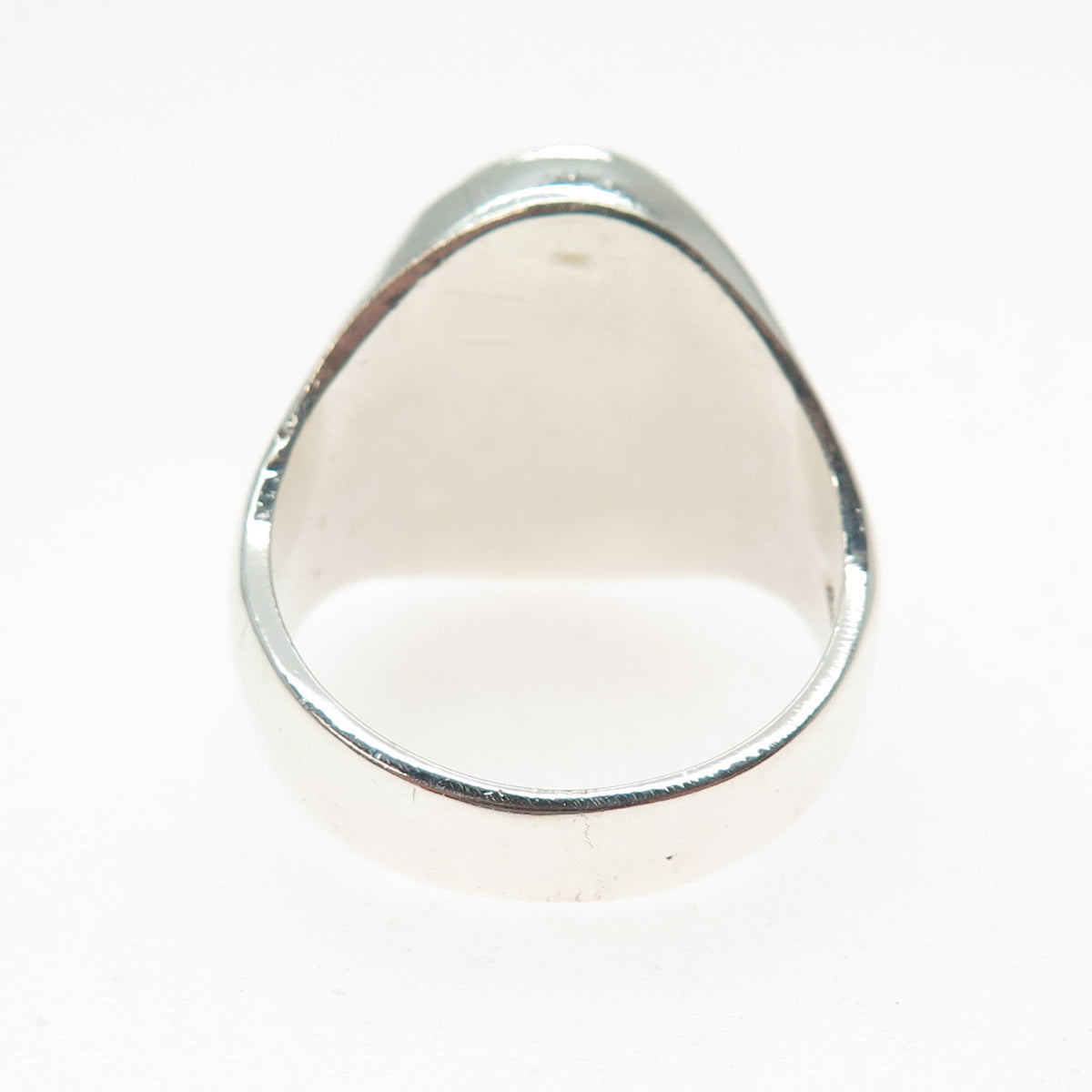 925 Sterling Silver Vintage Real Black Onyx Signet Ring Size 11.5
