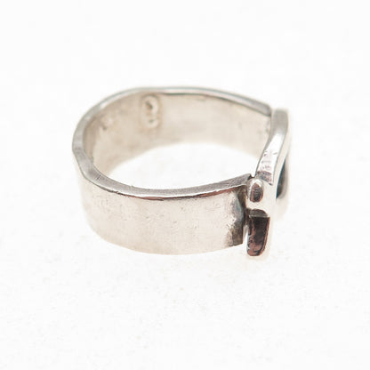 925 Sterling Silver Vintage Ichthys Religious Oxidized Ring Size 6