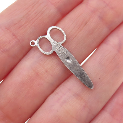Paye & Baker Sterling Silver Antique Art Deco Scissors Oxidized Charm Pendant