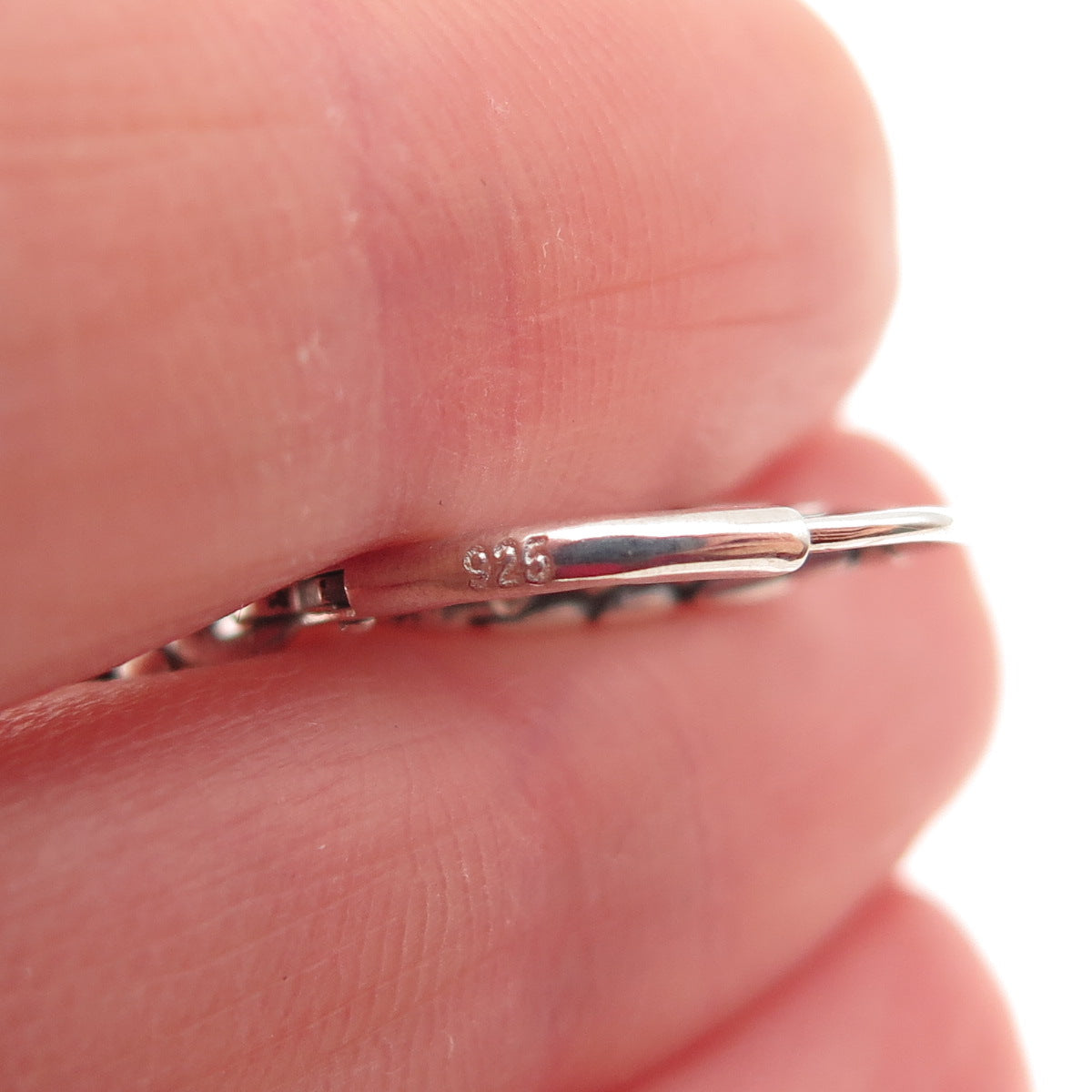 925 Sterling Silver Vintage Real Princess-Cut Peridot Dangle Earrings