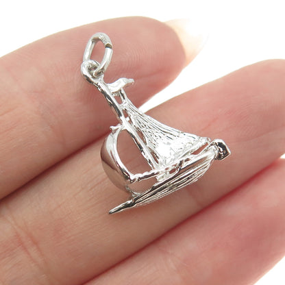 925 Sterling Silver Vintage Sailboat Charm Pendant