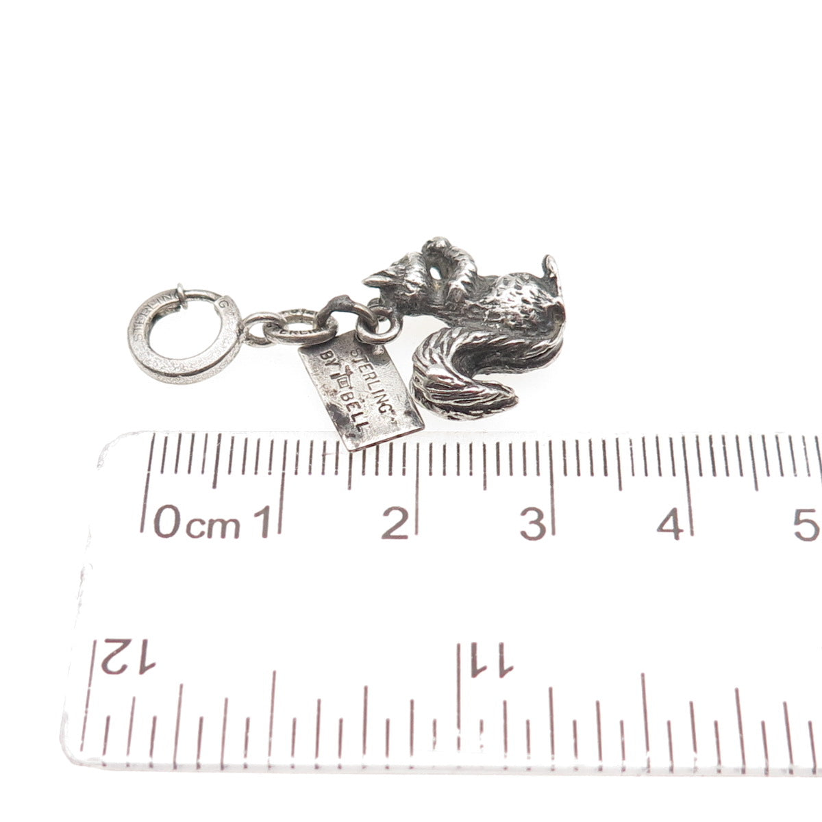 Bell Trading Post Sterling Antique Art Deco Squirrel Spring Ring Mini Pendant