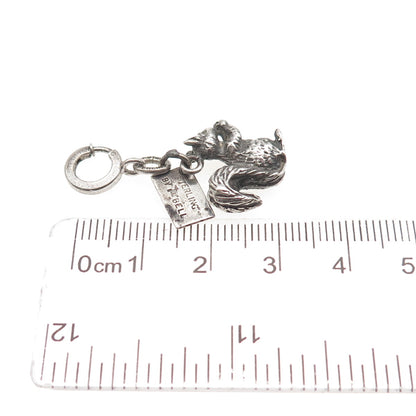 Bell Trading Post Sterling Antique Art Deco Squirrel Spring Ring Mini Pendant
