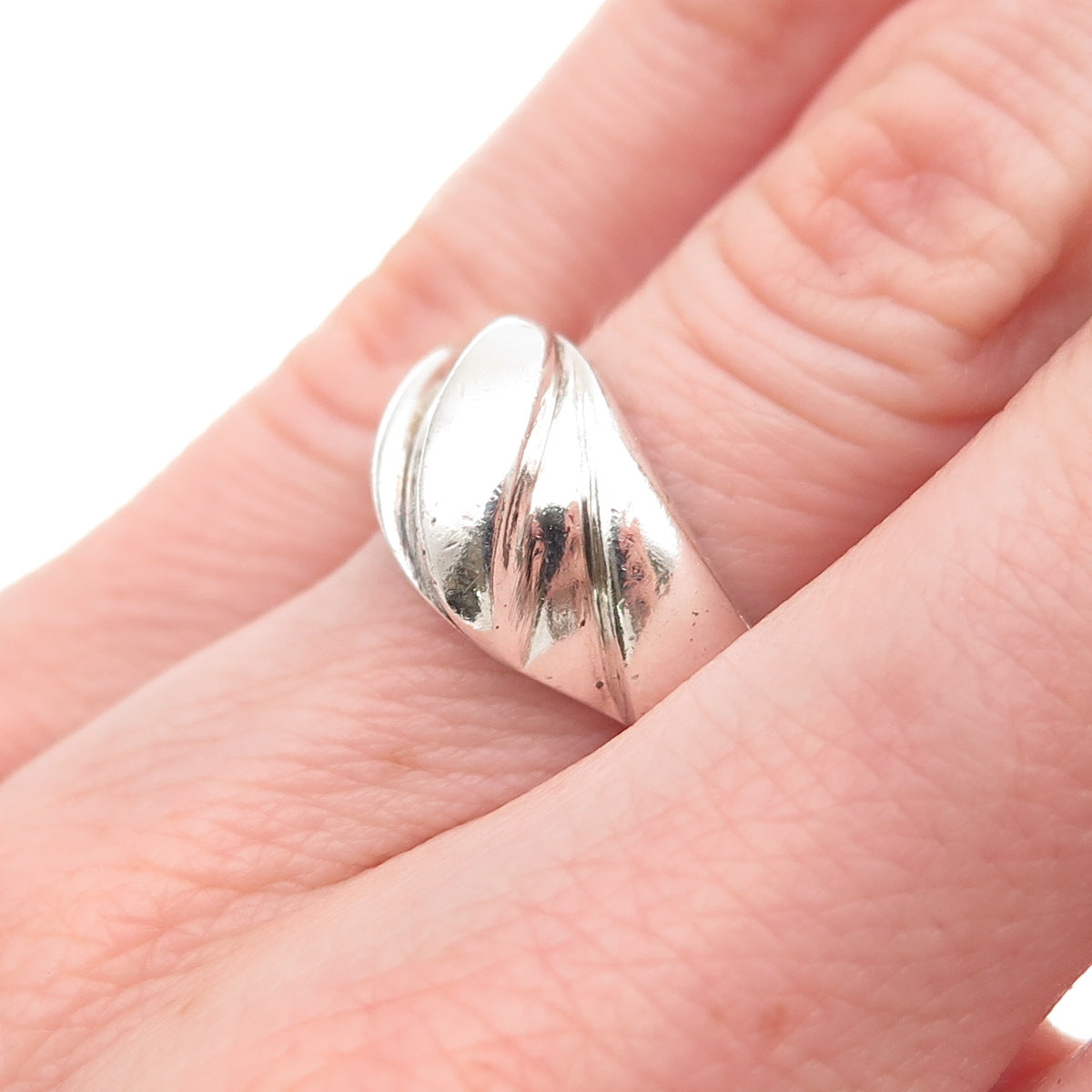 Chapal Zenray 925 Sterling Silver Vintage Modernist Oxidized Ring Size 5