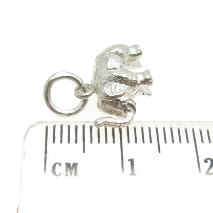 925 Sterling Silver Vintage Elephant Minimalist Charm Pendant
