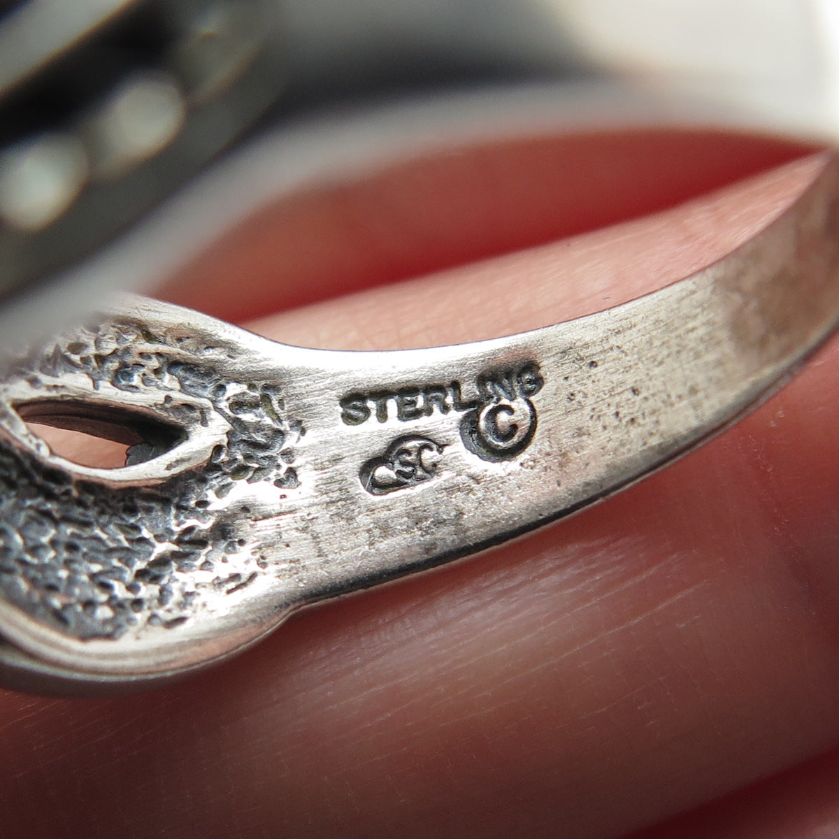 SILVER CLOUD Sterling Vintage Diamond-Cut Twisted Wavy Oxidized Ring Size 9.25