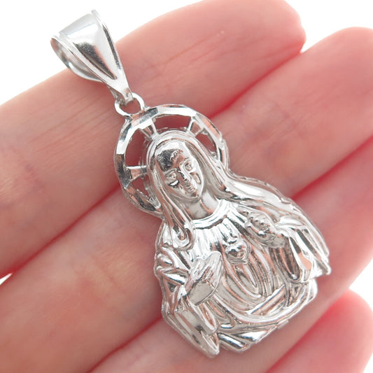 ONE OF A KIND 925 Sterling Silver Vintage 2001 Jesus Religious Pendant