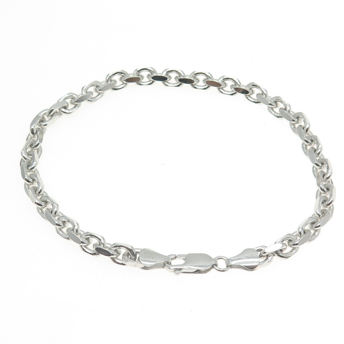 KARIZIA SPA KA 1772 Sterling Silver Italy Cable Link Bracelet 8.5"