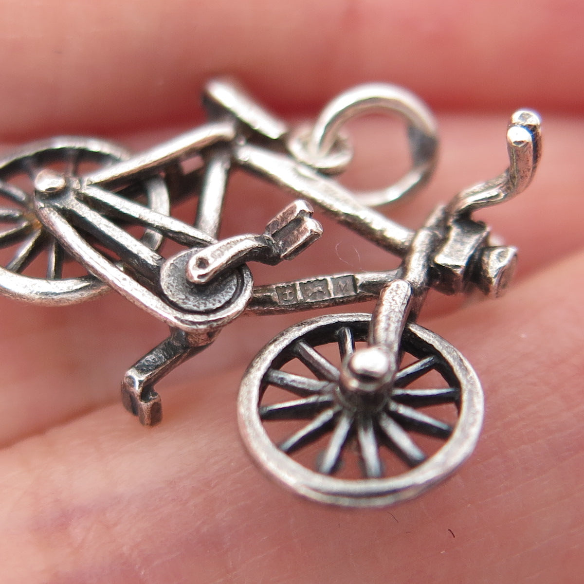 PAYTON PEPPER & SONS Sterling Vintage 1961 Birmingham Bicycle Minimalist Pendant