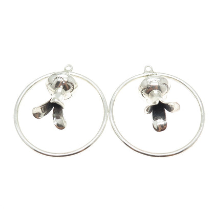 Old Pawn 925 Sterling Silver Vintage Southwestern Squash Blossom Jacket Earrings