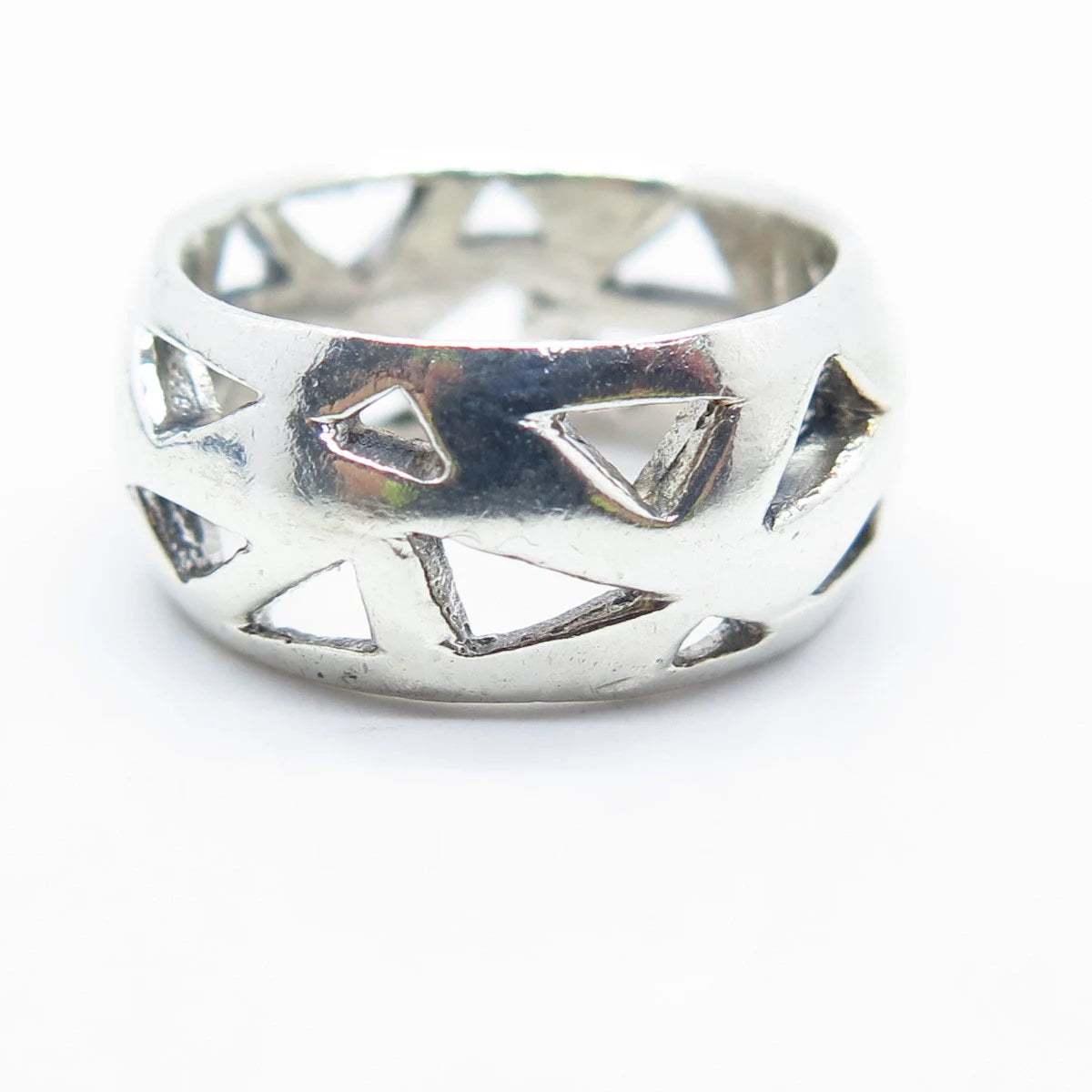 925 Sterling Silver Vintage Geometric Band Ring Size 6.75