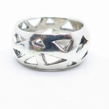 925 Sterling Silver Vintage Geometric Band Ring Size 6.75