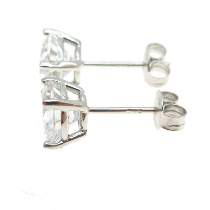 925 Sterling Silver Round-Cut C Z Stud Earrings