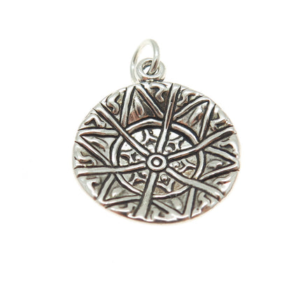 SUN WEST 925 Sterling Silver Vintage Southwestern Sun Flower Charm Pendant