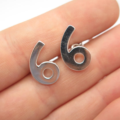 925 Sterling Silver Vintage 6/8 Lucky Number Cufflinks