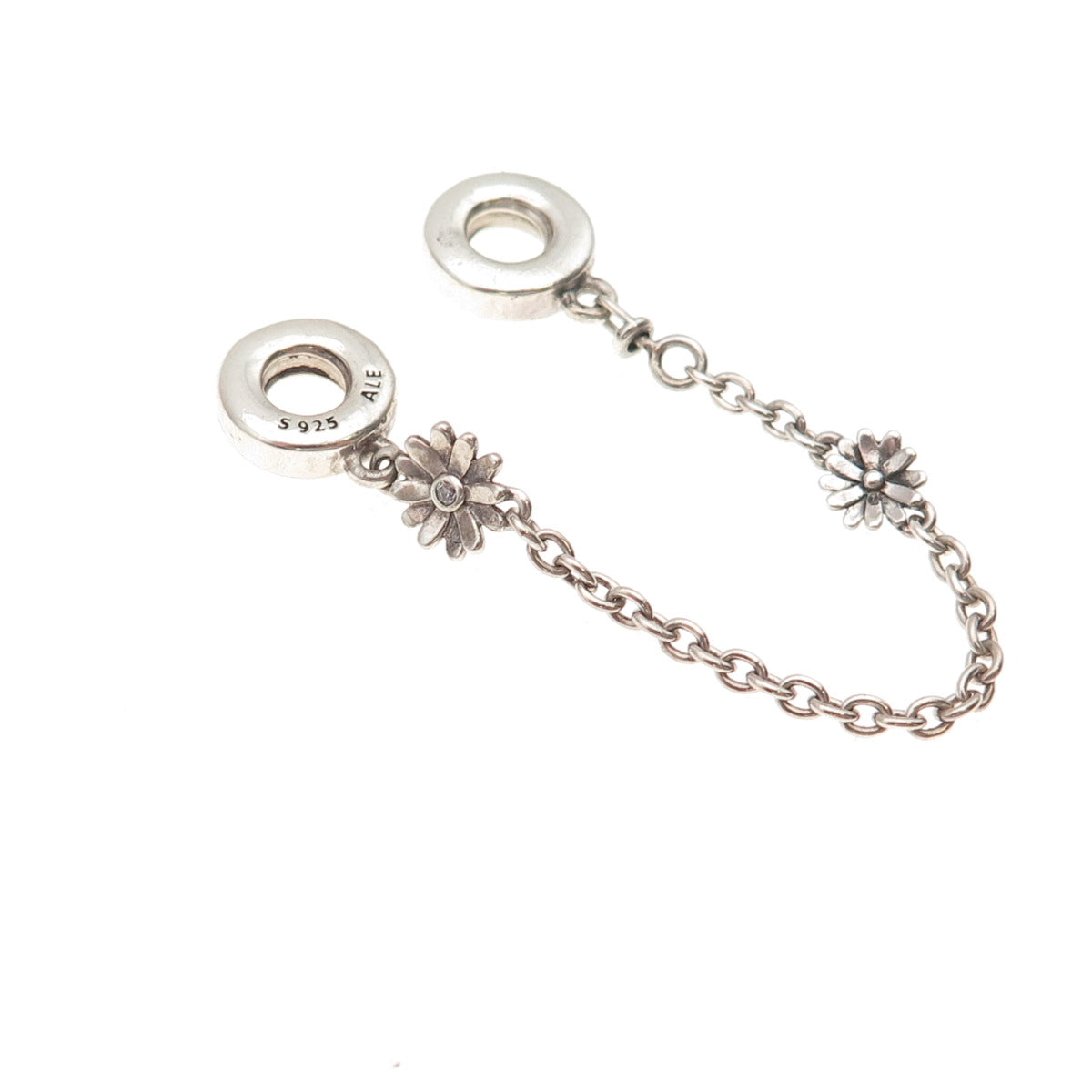 Pandora 925 Sterling Silver Daisy Flower Safety Chain Charm