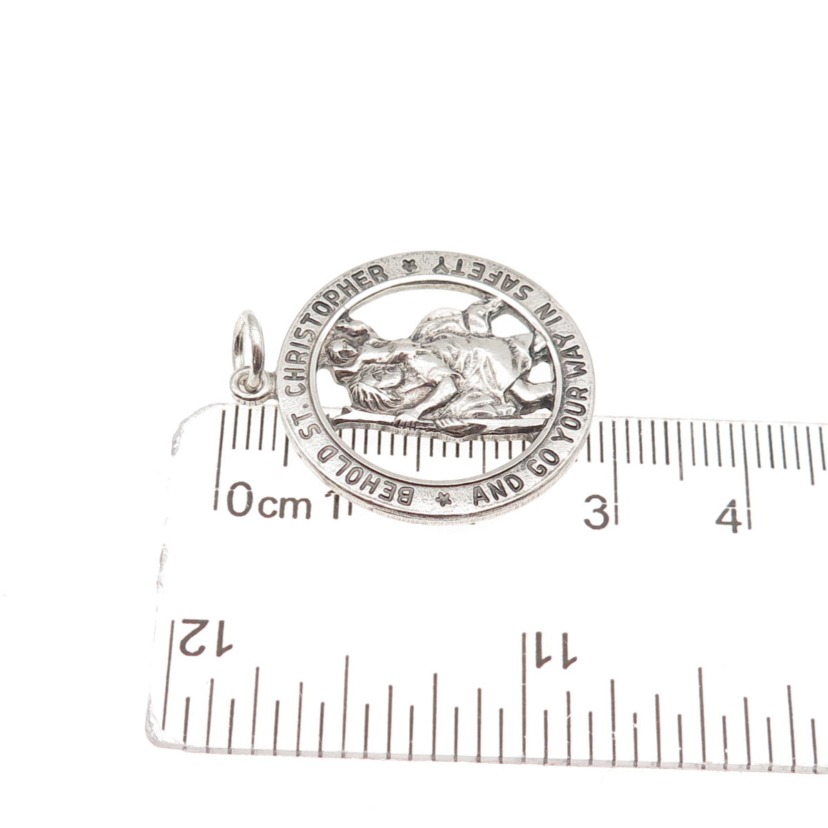Chapel 925 Sterling Silver Antique Art Deco St. Christopher Charm Pendant